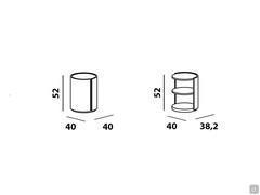 Weston Table de chevet cylindrique - Modèles et dimensions disponibles